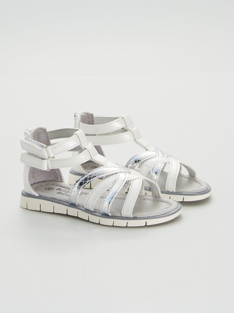 Hoge sandalen GRIJS - Kiabi