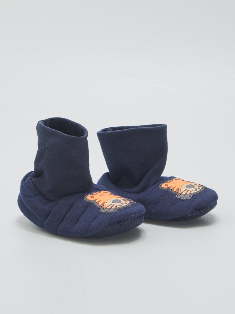 Hoge sloffen - zebra BLAUW - Kiabi