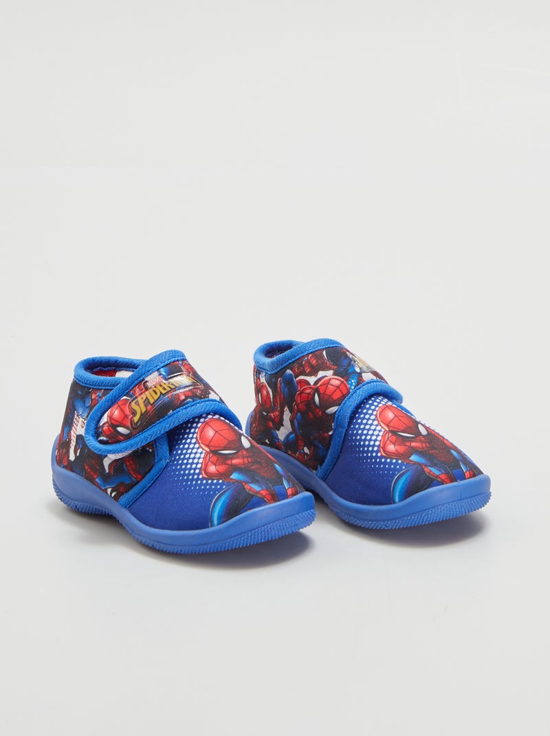 Hoge sloffen met klittenband 'Spider-Man' BLAUW - Kiabi