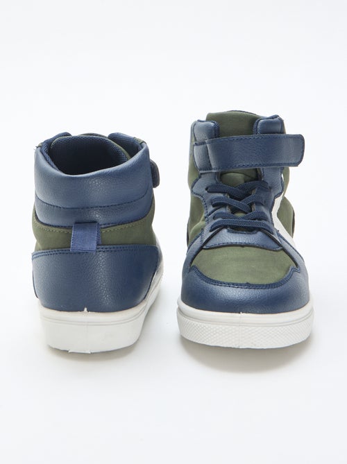 Hoge sneaker met klittenband van imitatieleer - Kiabi