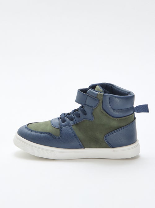 Hoge sneaker met klittenband van imitatieleer - Kiabi