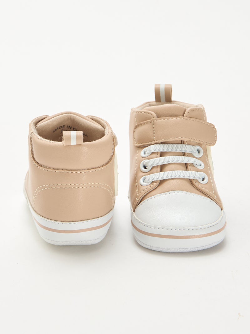 Hoge sneakers in imitatieleer 'De Leeuwenkoning' Biege - Kiabi