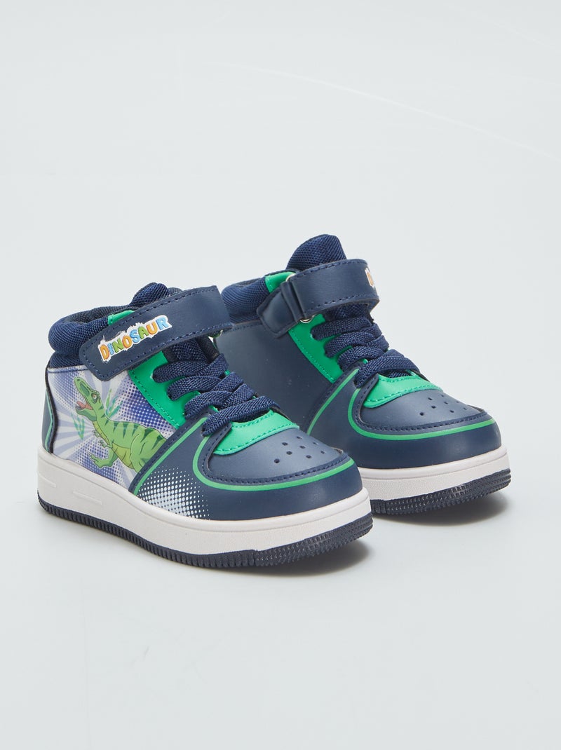 Hoge sneakers met dinosaurusprint BLAUW - Kiabi