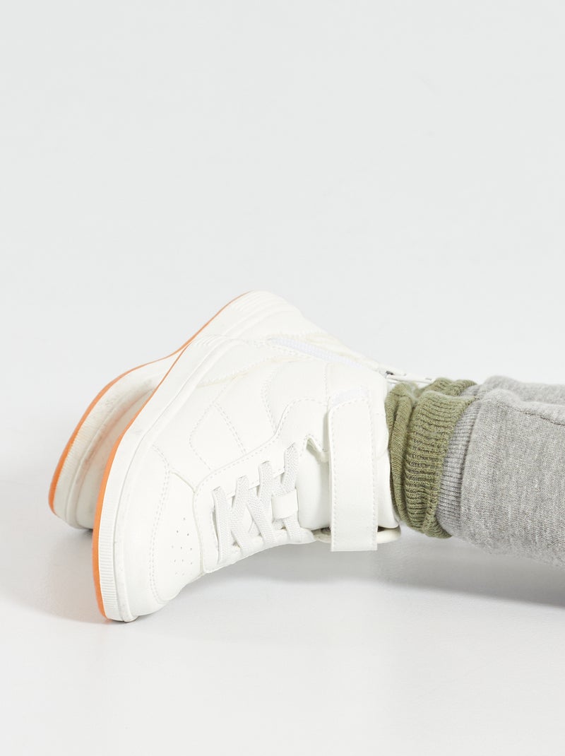 Hoge sneakers met elastische veters wit - Kiabi