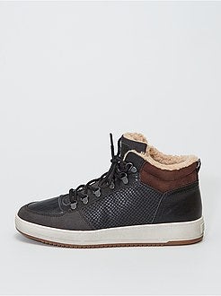 Hoge sneakers met enkelrand met sherpa-effect - Kiabi