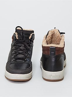 Hoge sneakers met enkelrand met sherpa-effect - Kiabi