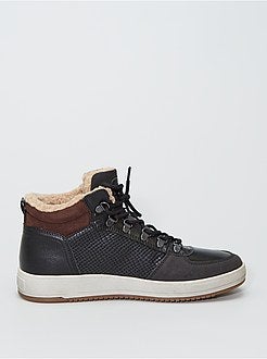 Hoge sneakers met enkelrand met sherpa-effect - Kiabi