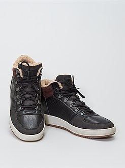 Hoge sneakers met enkelrand met sherpa-effect - Kiabi