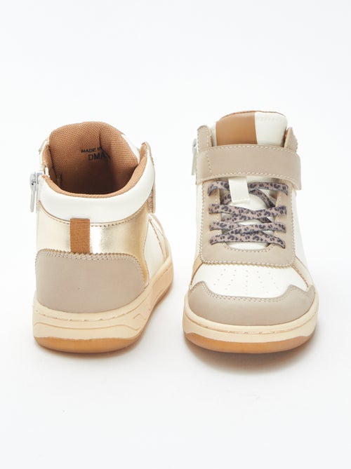 Hoge sneakers met klittenband en veters - Kiabi