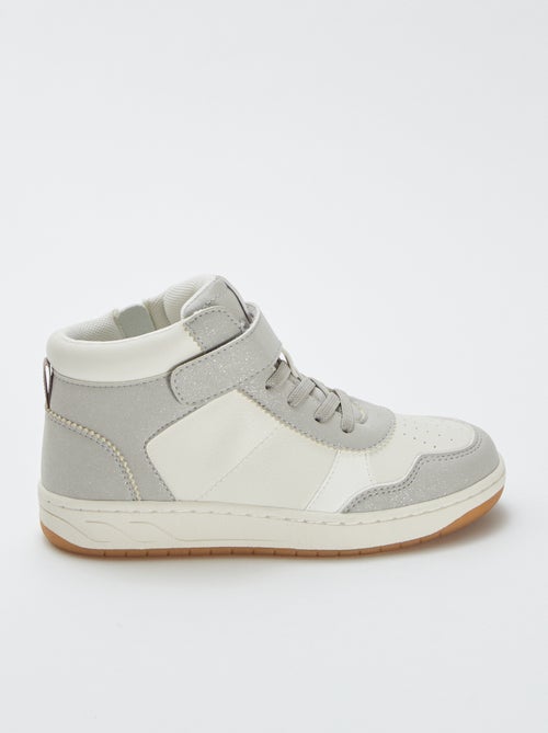 Hoge sneakers met klittenband en veters - Kiabi