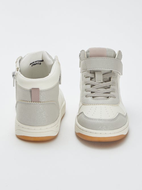 Hoge sneakers met klittenband en veters - Kiabi