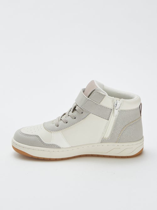 Hoge sneakers met klittenband en veters - Kiabi