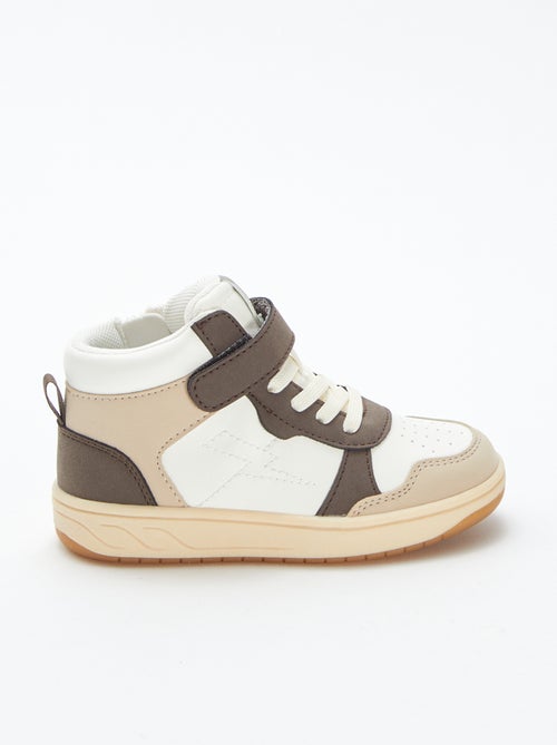 Hoge sneakers met klittenband en veters - Kiabi