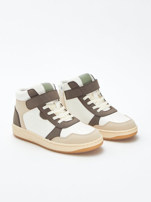 Hoge sneakers met klittenband en veters - Kiabi