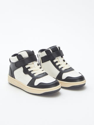 Hoge sneakers met klittenband en veters