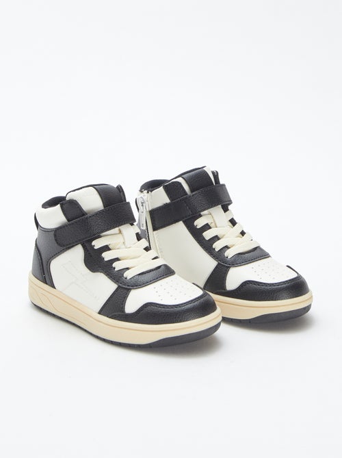 Hoge sneakers met klittenband en veters - Kiabi