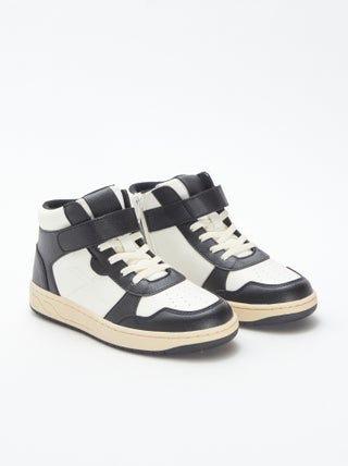Hoge sneakers met klittenband en veters
