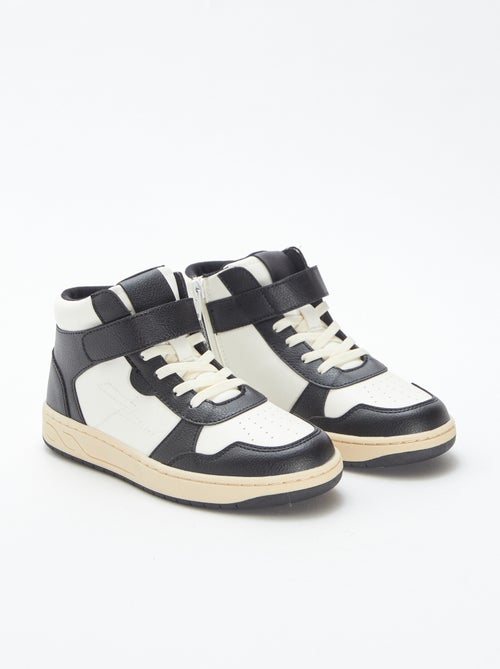 Hoge sneakers met klittenband en veters - Kiabi