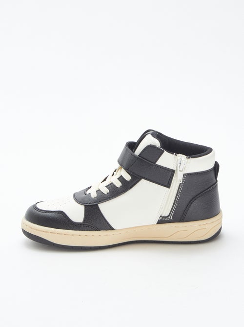 Hoge sneakers met klittenband en veters - Kiabi