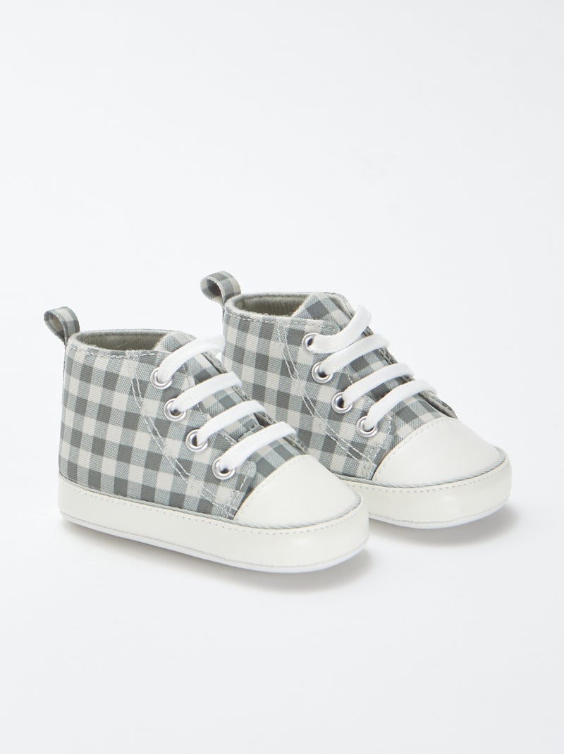 Hoge sneakers met ruiten Groen - Kiabi