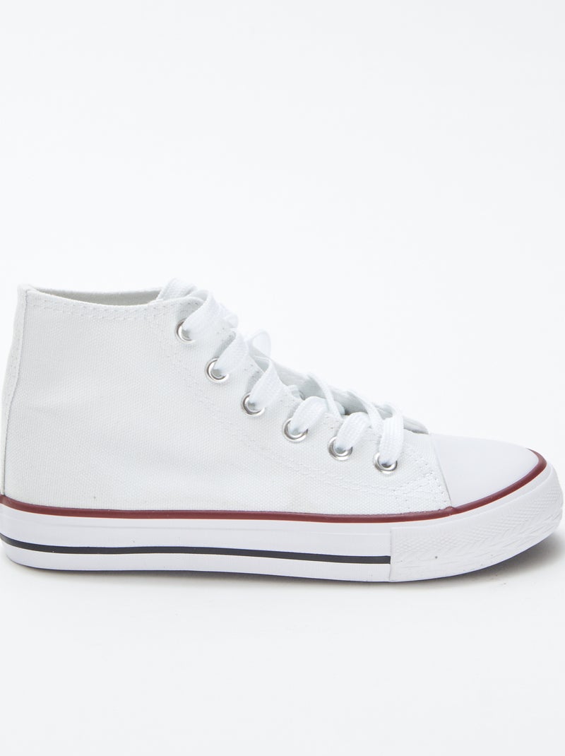 Hoge sneakers met veters wit - Kiabi