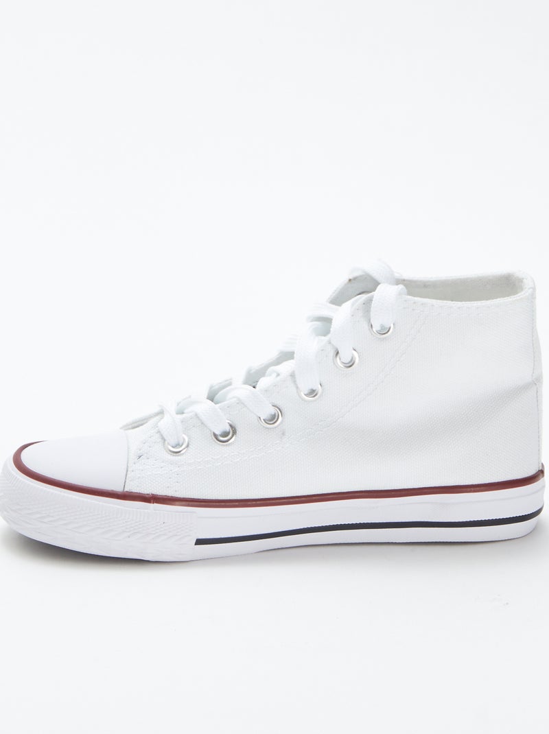 Hoge sneakers met veters wit - Kiabi