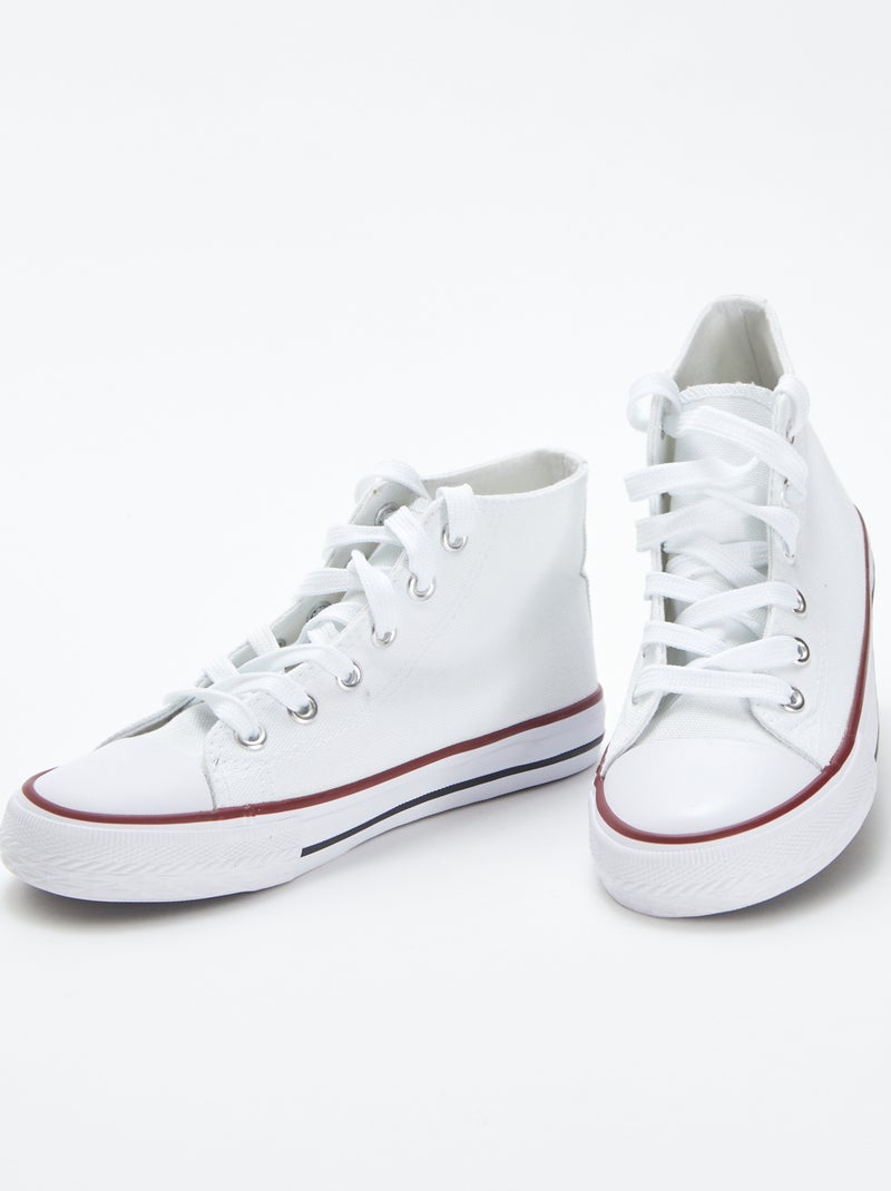 Hoge sneakers met veters wit - Kiabi