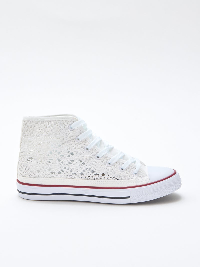Hoge sneakers van macramé Wit - Kiabi