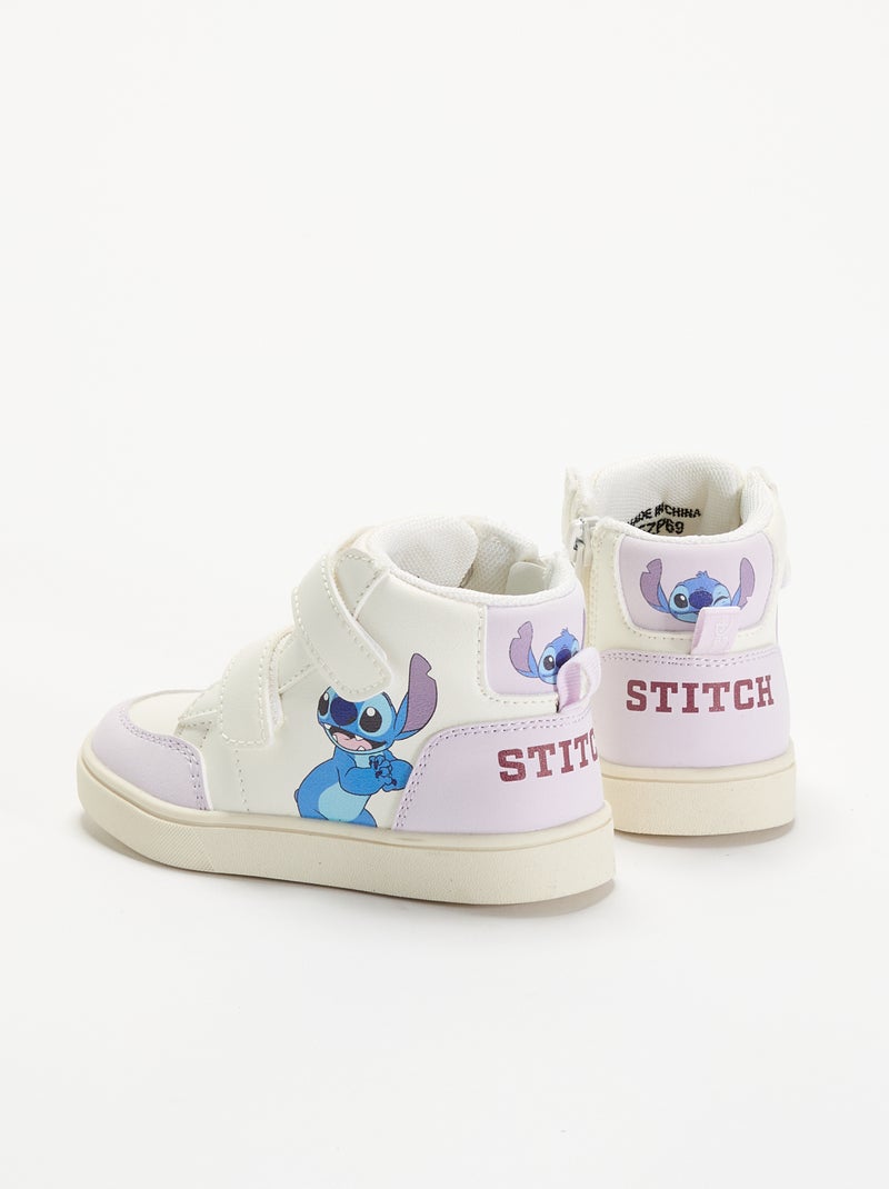 Hoge 'Stitch' 'Disney' sneakers met klittenbandsluitingen Paars - Kiabi