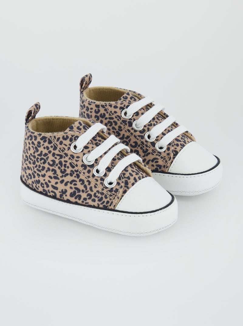 Hoge stoffen sneakers BIEGE - Kiabi