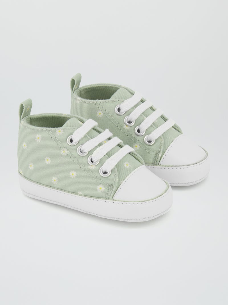 Hoge stoffen sneakers GROEN - Kiabi