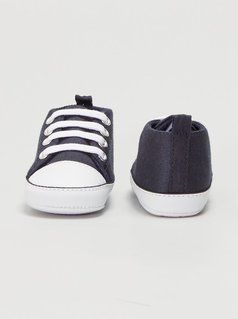 Hoge stoffen sneakers marine  - Kiabi