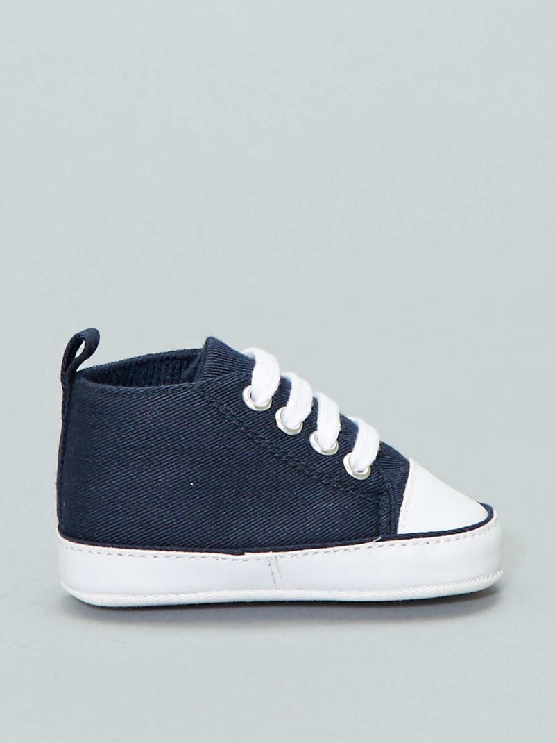 Hoge stoffen sneakers marine  - Kiabi