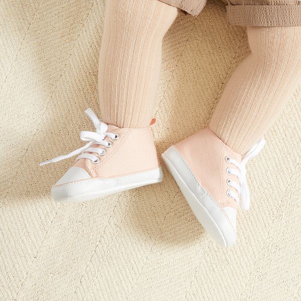Hoge stoffen sneakers Meisjes babykleding - roze - Kiabi - 4,00€