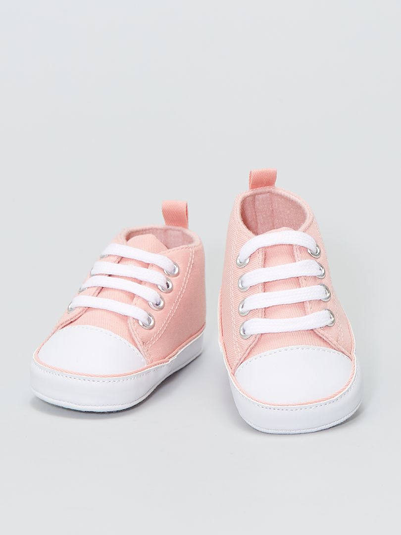 Hoge stoffen sneakers roze - Kiabi