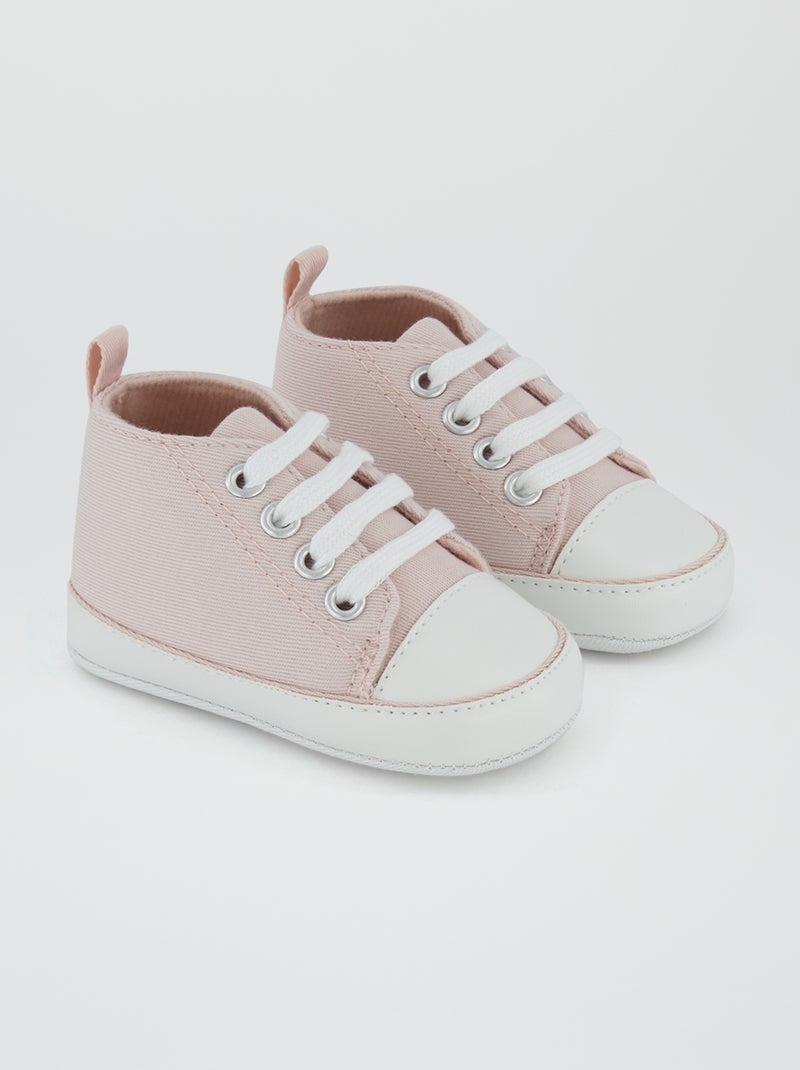 Hoge stoffen sneakers roze - Kiabi
