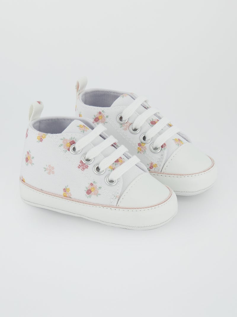 Hoge stoffen sneakers WIT - Kiabi