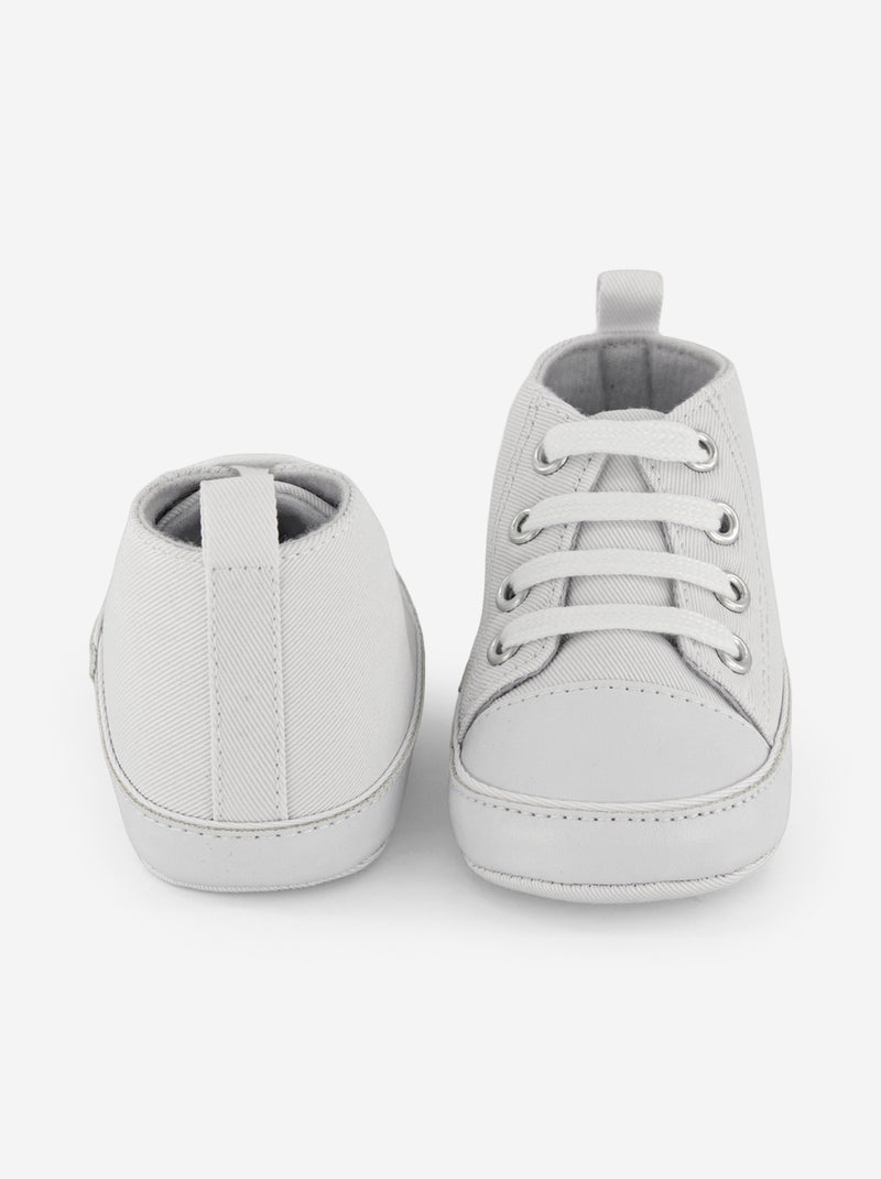 Hoge stoffen sneakers wit - Kiabi