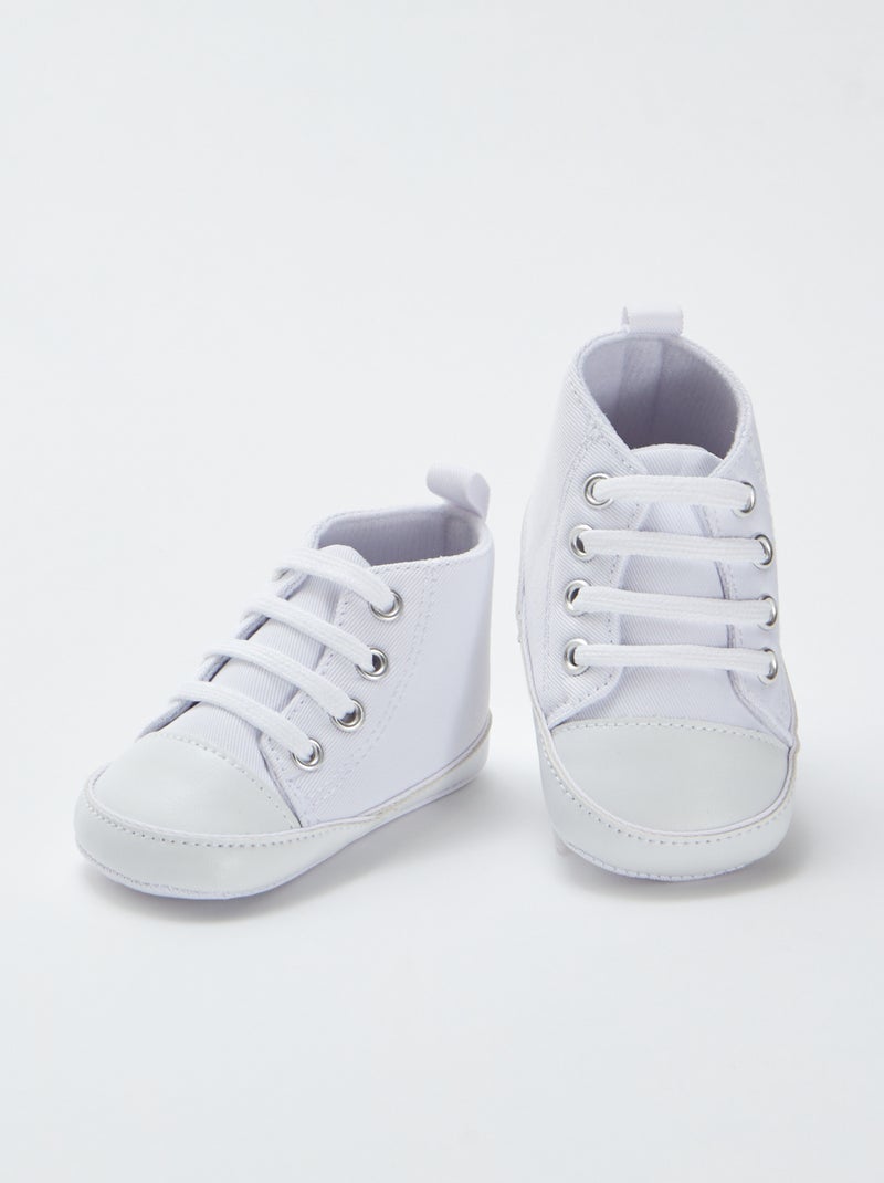 Hoge stoffen sneakers wit - Kiabi