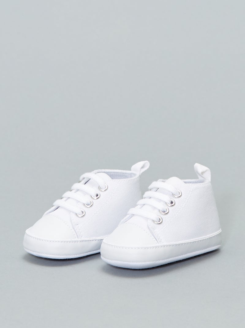 Hoge stoffen sneakers wit - Kiabi