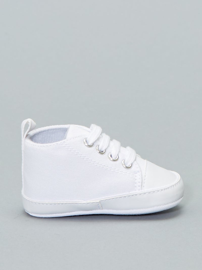 Hoge stoffen sneakers wit - Kiabi