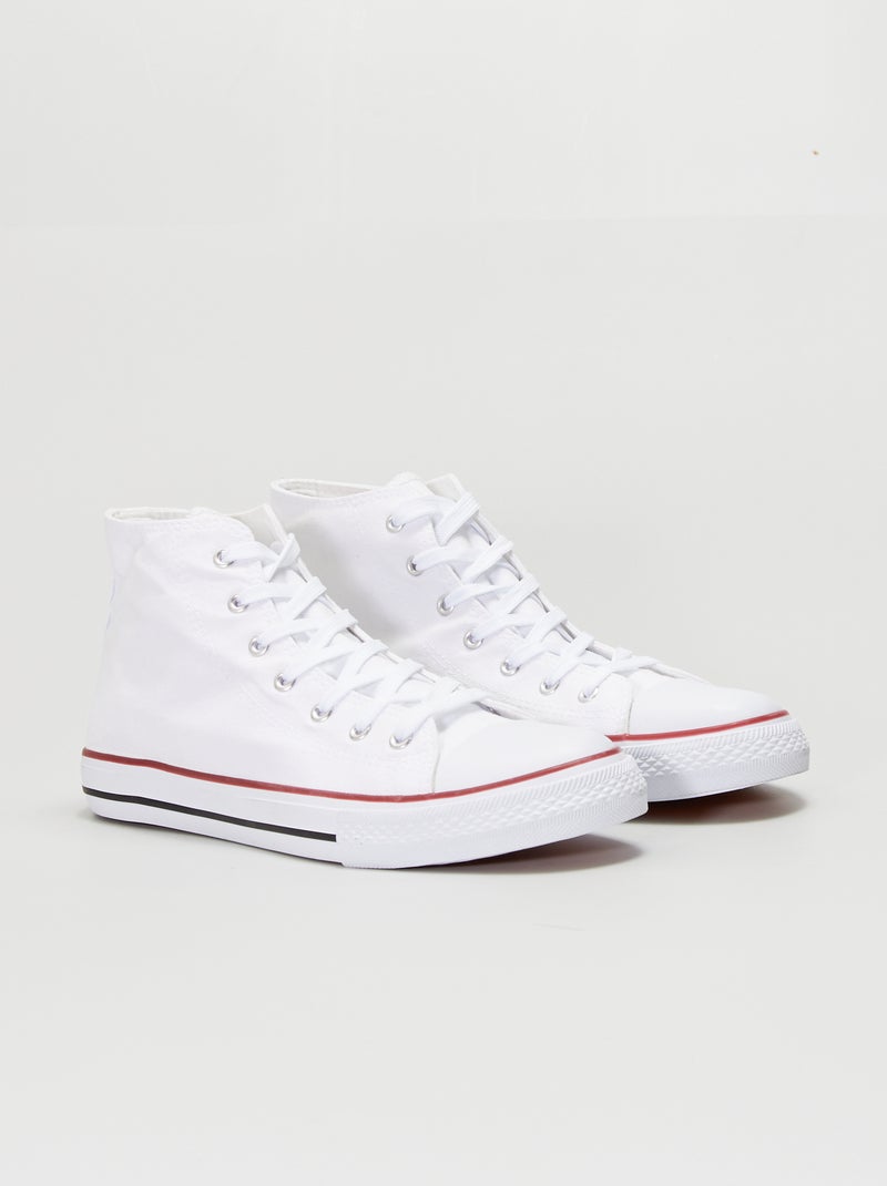 Hoge, stoffen sneakers wit - Kiabi
