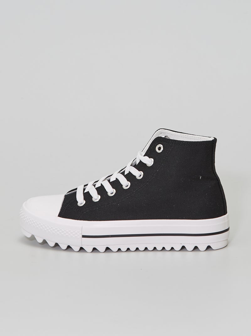 Hoge, stoffen sneakers zwart - Kiabi