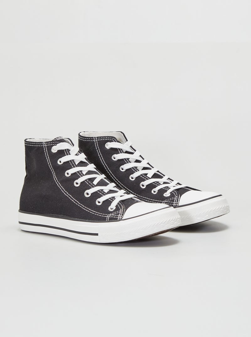 Hoge, stoffen sneakers ZWART - Kiabi