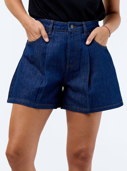 Hoge taille denim bermuda - Kiabi