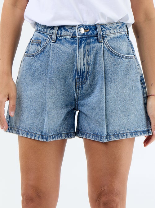 Hoge taille denim bermuda - Kiabi