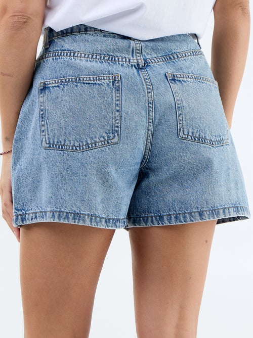Hoge taille denim bermuda - Kiabi