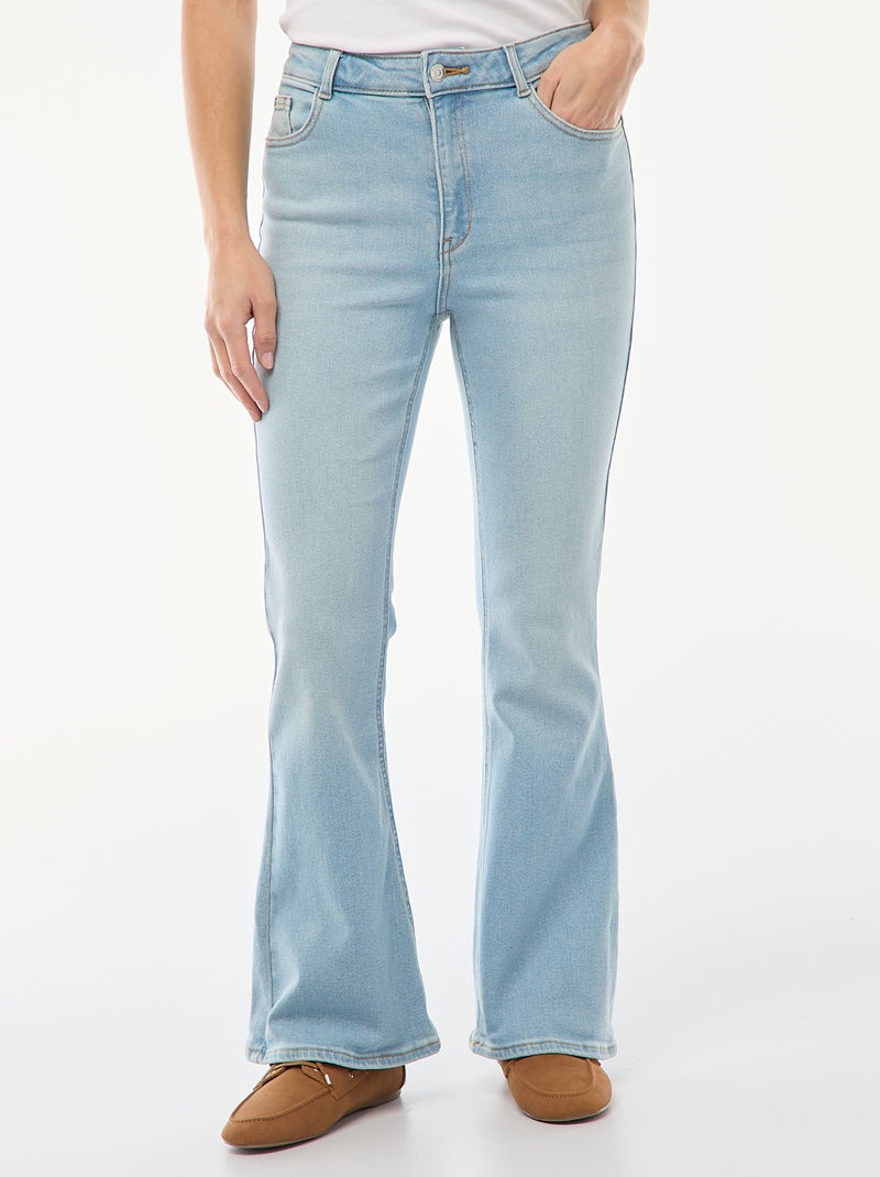 Hoge taille flare/bootcut jeans - L28 Blauw - Kiabi