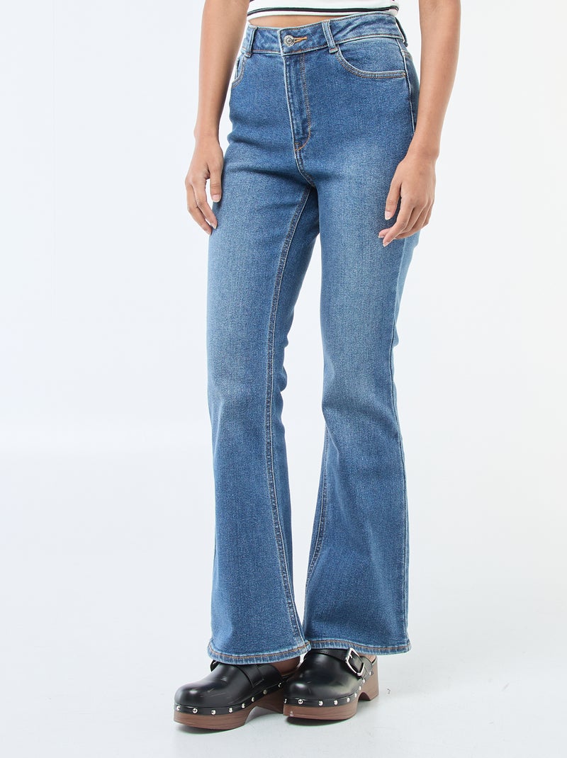 Hoge taille flare/bootcut jeans - L28 Blauw - Kiabi
