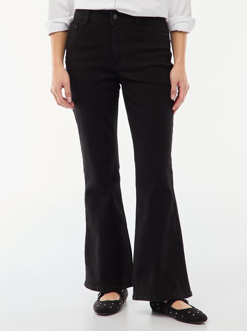 Hoge taille flare/bootcut jeans - L28 Zwart - Kiabi